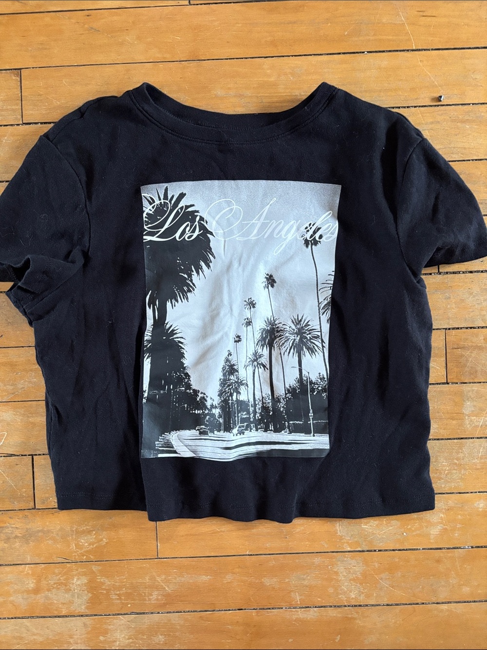 EUC No Boundaries Black Los Angeles Palm Photo Tee